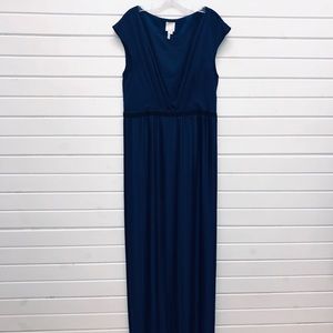 Max and Cleo Navy Blue Pleated Dress